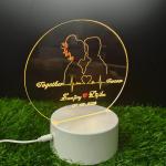 Gugan's Gifts Acrylic Personalized Illusion Photo Lamp – A Customizable lamp with Name, and Date, Perfect for Couples. (Model 10)