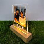 Gugan's Gifts Personalized Photo Lamp for Couples – Custom Acrylic LED Night Light with Photo, Name & Date, Gift for Anniversary, Wedding or Birthday (Model 1)