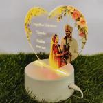 Gugan's Personalized Photo Heart Night Light, Couple Photo Lamp, Custom Acrylic Frame, Bedroom Decor, Custom Led Night Light, Gift for Her Him (Model 1)