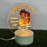 Gugan's Gifts Acrylic Personalized Illusion Photo Lamp – A Customizable lamp with Name, and Date, Perfect for Couples. (Model 8)