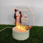 Gugan's Gifts Acrylic Personalized Illusion Photo Lamp – A Customizable lamp with Name, and Date, Perfect for Couples. (Model 5)