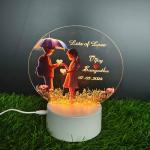 Gugan's Gifts Acrylic Personalized Illusion Photo Lamp – A Customizable lamp with Name, and Date, Perfect for Couples. (Model 5)