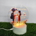Gugan's Gifts Acrylic Personalized Illusion Photo Lamp – A Customizable lamp with Name, and Date, Perfect for Couples. (Model 5)