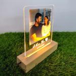 Gugan's Gifts Personalized Photo Lamp for Couples – Custom Acrylic LED Night Light with Photo, Name & Date, Gift for Anniversary, Wedding or Birthday (Model 1)