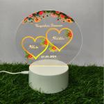 Gugan's Gifts Acrylic Personalized Illusion Photo Lamp – A Customizable lamp with Name, and Date, Perfect for Couples. (Model 4)