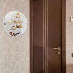 Name Plate for Flat/Home/Hotel name plate for home entrance round shape Gold 3d emboss 10x10 inch with screws