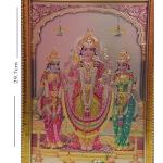 Lord Murugan/Kartikeya With Valli and Devasena Engineered Wood Photo Frames | Color - Gold (13x9 Inch)