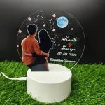 Gugan's Gifts Acrylic Personalized Illusion Photo Lamp – A Customizable lamp with Name, and Date, Perfect for Couples. (Model 2)
