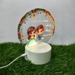 Gugan's Gifts Acrylic Personalized Illusion Photo Lamp – A Customizable lamp with Name, and Date, Perfect for Couples. (Model 7)