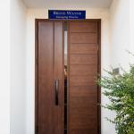 Gugan's Nameplate with Modern Aluminum Nameplate Holder for Wall or Door, Adhesive Backing Included (Blue, 30 x 08 cm)