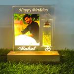 Gugan's Gifts Personalized Photo Lamp for Birthday – Custom Acrylic LED Night Light with Message Bottle(DIY)- Write Your own (Model 1)