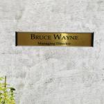 Gugan's Nameplate with Modern Aluminum Nameplate Holder for Wall or Door, Adhesive Backing Included (Gold, 30 x 06 cm)