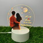 Gugan's Gifts Acrylic Personalized Illusion Photo Lamp – A Customizable lamp with Name, and Date, Perfect for Couples. (Model 2)