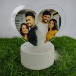 Gugan's Personalized Photo Heart Night Light, Couple Photo Lamp, Custom Acrylic Frame, Bedroom Decor, Custom Led Night Light, Gift for Her Him (Model 2)