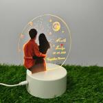 Gugan's Gifts Acrylic Personalized Illusion Photo Lamp – A Customizable lamp with Name, and Date, Perfect for Couples. (Model 2)
