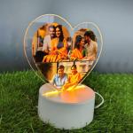 Gugan's Personalized Photo Heart Night Light, Couple Photo Lamp, Custom Acrylic Frame, Bedroom Decor, Custom Led Night Light, Gift for Her Him (Model 3)