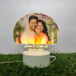 Gugan's Personalized Photo Heart Night Light, Couple Photo Lamp, Custom Acrylic Frame, Bedroom Decor, Custom Led Night Light, Gift for Her Him