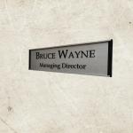 Gugan's Nameplate with Modern Aluminum Nameplate Holder for Wall or Door, Adhesive Backing Included (Clear, 30 x 08 cm)