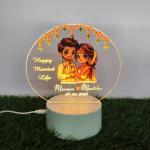 Gugan's Gifts Acrylic Personalized Illusion Photo Lamp – A Customizable lamp with Name, and Date, Perfect for Couples. (Model 8)