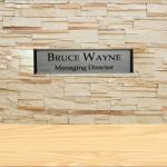 Gugan's Nameplate with Modern Aluminum Nameplate Holder for Wall or Door, Adhesive Backing Included (Clear, 30 x 08 cm)