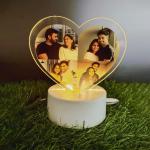 Gugan's Personalized Photo Heart Night Light, Couple Photo Lamp, Custom Acrylic Frame, Bedroom Decor, Custom Led Night Light, Gift for Her Him (Model 4)