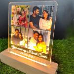 Gugan's Gifts Personalized Photo Lamp for Couples – Custom Acrylic LED Night Light with Photo, Name & Date, Gift for Anniversary, Wedding or Birthday (Model 4)
