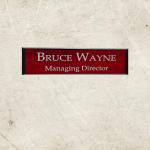 Gugan's Nameplate with Modern Aluminum Nameplate Holder for Wall or Door, Adhesive Backing Included (Red, 30 x 08 cm)