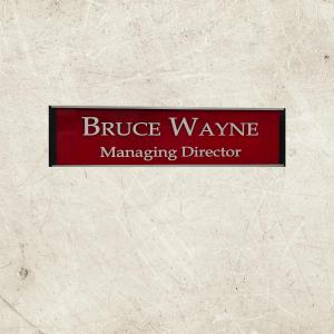 Gugan's Nameplate with Modern Aluminum Nameplate Holder for Wall or Door, Adhesive Backing Included (Red, 30 x 08 cm)