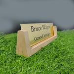 Gugan's Acrylic Desk Name Plate - Personalised Desk Name Plate, Office Plaque, Custom Office Plate with Name and Position (Gold)