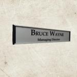 Gugan's Nameplate with Modern Aluminum Nameplate Holder for Wall or Door, Adhesive Backing Included (Clear, 30 x 06 cm)