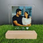 Gugan's Gifts Personalized Photo Lamp for Couples – Custom Acrylic LED Night Light with Photo, Name & Date, Gift for Anniversary, Wedding or Birthday (Model 1)