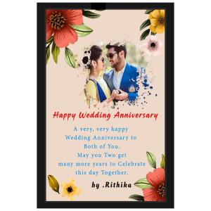 Personalized Wedding Anniversary Engineered Wood Photo Frame With Message For Wall Decoration | 10x15 Inch | Best Gift For Couple, Husband, Wife For Wedding, Anniversary Gift (Design-1)
