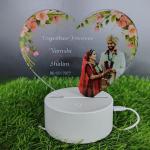 Gugan's Personalized Photo Heart Night Light, Couple Photo Lamp, Custom Acrylic Frame, Bedroom Decor, Custom Led Night Light, Gift for Her Him (Model 1)