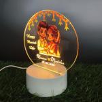 Gugan's Gifts Acrylic Personalized Illusion Photo Lamp – A Customizable lamp with Name, and Date, Perfect for Couples. (Model 8)