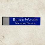 Gugan's Nameplate with Modern Aluminum Nameplate Holder for Wall or Door, Adhesive Backing Included (Blue, 30 x 08 cm)