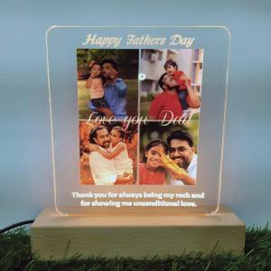 Gugan's Custom Father's Day Night Light – Personalized Photo Gift for Dad, Home Décor Keepsake, LED Lamp from Son or Daughter, Gift for Husband