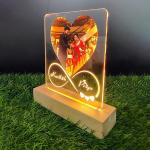 Gugan's Gifts Personalized Photo Lamp for Couples – Custom Acrylic LED Night Light with Photo, Name & Date, Gift for Anniversary, Wedding or Birthday (Model 5)