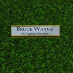 Gugan's Aluminum Desk Name Plate – Personalized Office Name Sign with Holder, Modern Desk Décor for Professionals, Boss, and Executives- Double Side (12 x 3 Inches) (Silver, Gold)