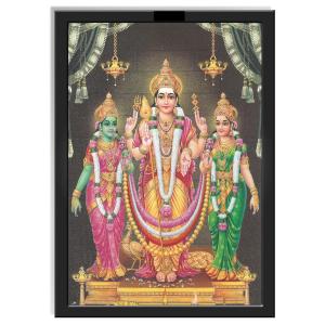 Lord Murugan/Kartikeya Idol Engineered Wood Photo Frames | Home Living Room Decor, Office, Living Room, Pooja Room, Temple, House Warming Gift Multicolor 13x19 Inches (G991-Murugan)