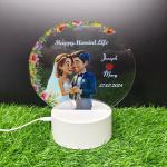 Gugan's Gifts Acrylic Personalized Illusion Photo Lamp – A Customizable lamp with Name, and Date, Perfect for Couples. (Model 1)