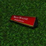 Gugan's Aluminum Desk Name Plate – Personalized Office Name Sign with Holder, Modern Desk Décor for Professionals, Boss, and Executives- Double side (12 x 3 Inches) (Red, Gold)