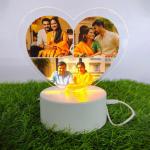Gugan's Personalized Photo Heart Night Light, Couple Photo Lamp, Custom Acrylic Frame, Bedroom Decor, Custom Led Night Light, Gift for Her Him (Model 3)