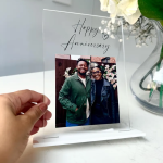Personalized Acrylic Photo Frame, Custom Acrylic Photo Plaque Gift, Perspex Photograph Frame, Personalized Birthday Gift with Image (6x8 inches)