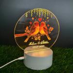 Gugan's Gifts Acrylic Personalized Illusion Photo Lamp – A Customizable lamp with Name, and Date, Perfect for Couples. (Model 9)
