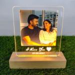 Gugan's Gifts Personalized Photo Lamp for Couples – Custom Acrylic LED Night Light with Photo, Name & Date, Gift for Anniversary, Wedding or Birthday (Model 1)
