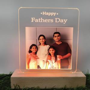 Gugan's Custom Father's Day Night Light – Personalized Photo Gift for Dad, Home Décor Keepsake, LED Lamp from Son or Daughter, Gift for Husband