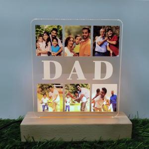Gugan's Custom Father's Day Night Light – Personalized Photo Gift for Dad, Home Décor Keepsake, LED Lamp from Son or Daughter, Gift for Husband
