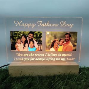 Gugan's Custom Father's Day Night Light – Personalized Photo Gift for Dad, Home Décor Keepsake, LED Lamp from Son or Daughter, Gift for Husband