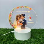 Gugan's Gifts Acrylic Personalized Illusion Photo Lamp – A Customizable lamp with Name, and Date, Perfect for Couples. (Model 1)