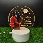 Gugan's Gifts Acrylic Personalized Illusion Photo Lamp – A Customizable lamp with Name, and Date, Perfect for Couples. (Model 2)